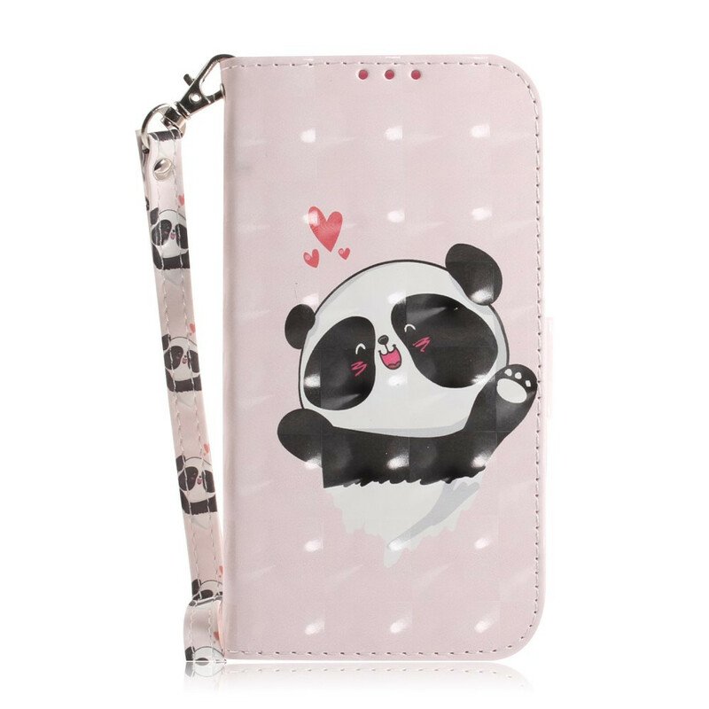 Etui Folio do Samsung Galaxy S21 5G z Łańcuch Paskowata Panda